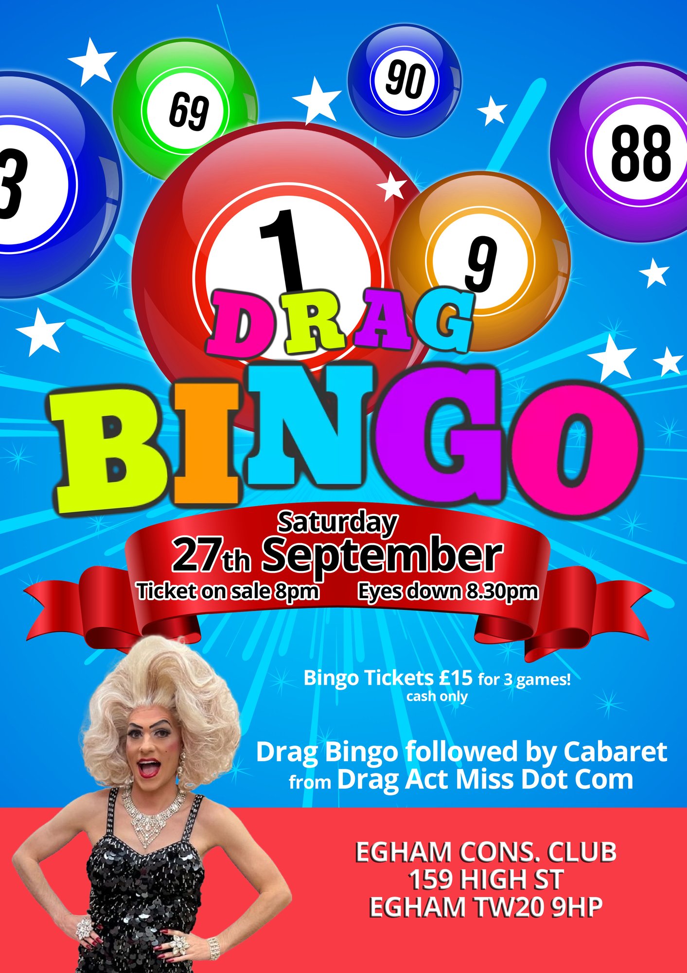 Drag Bingo Flyer EGHAM CONS CLUB
