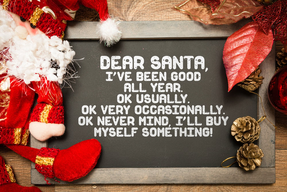 Blackboard with a Christmas Funny text in a conceptual image